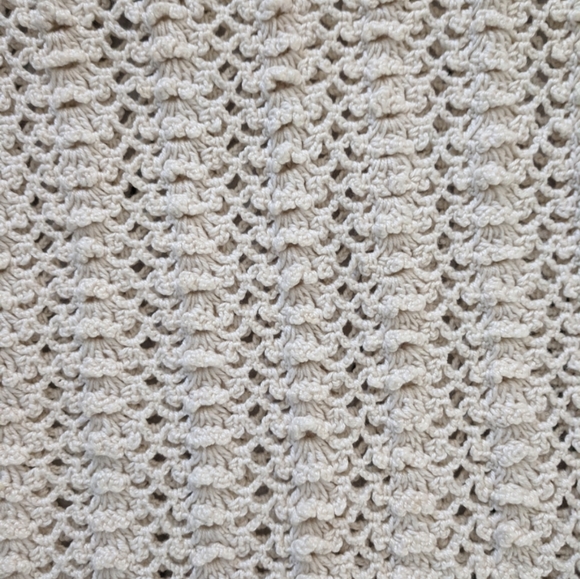 VINTAGE SK Imports hand crochet off white sweater - Picture 3 of 4
